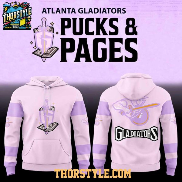 Atlanta Gladiators Pucks And Pages Night 2026 Celebrate Hoodie T-Shirt