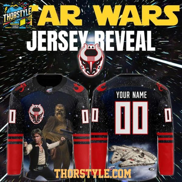 Birmingham Bulls 2026 Star Wars Night Han Solo Chewbacca Personalized Hockey Jersey