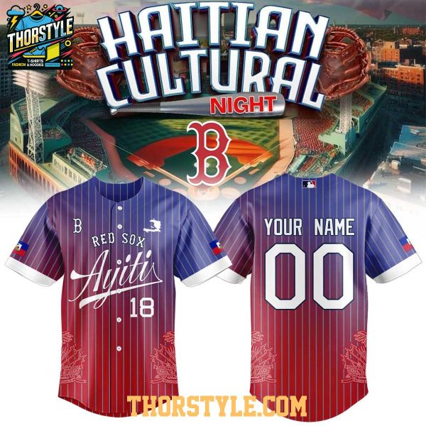 Boston Red Sox Haitian Heritage 2026 Celebration Night Personalized Baseball Jersey
