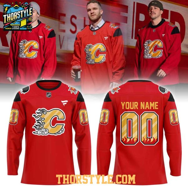 Calgary Flames East Asian 2026 Night NHL Personalized Hockey Jersey