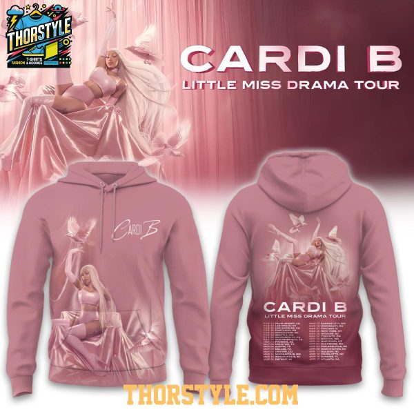 Cardi B 2026 Little Miss Drama Tour Schedule Pink Hoodie T-Shirt