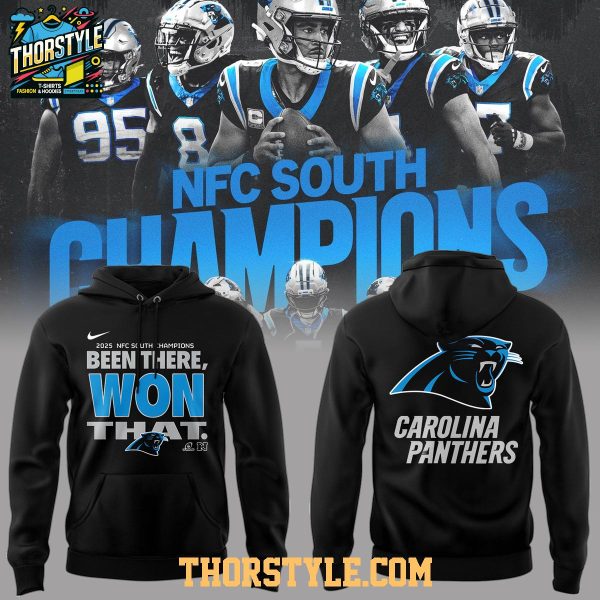 Carolina Panthers 2025 NFC South Champions Hoodie Shirts Black