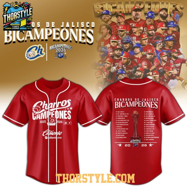 Charros de Jalisco Celebrate Glory 2026 Bicampeones Personalized Baseball Jersey
