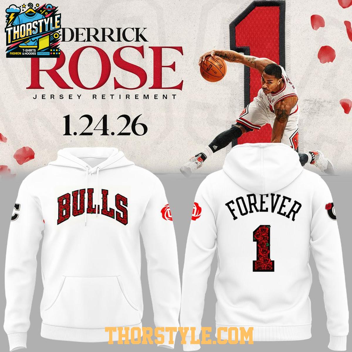 Chicago Bulls Derrick Martell Rose Retirement 2026 Hoodie T-Shirt Chicago Bulls Derrick Martell Rose Retirement 2026 Hoodie T-Shirt