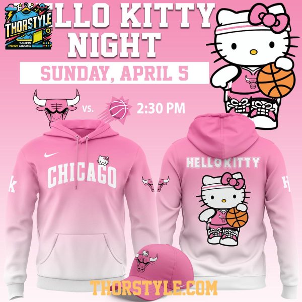Chicago Bulls Hello Kitty Basketball Night 2026 All Pink Hoodie T-Shirt