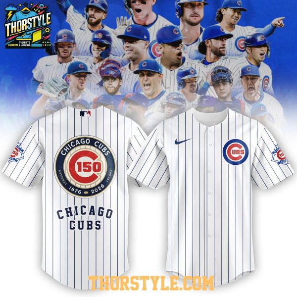 Chicago Cubs 150th Anniversary Striped Edidtion Personalized Jersey