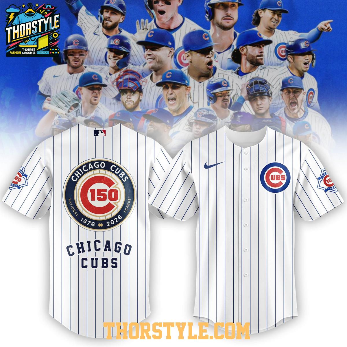 Chicago Cubs 150th Anniversary Striped Edidtion Personalized Jersey Chicago Cubs 150th Anniversary Striped Edidtion Personalized Jersey