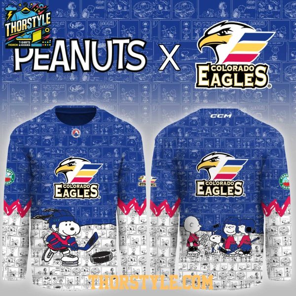 Colorado Eagles Peanuts Night Game 2026 Snoopy Personalized Hockey Jersey