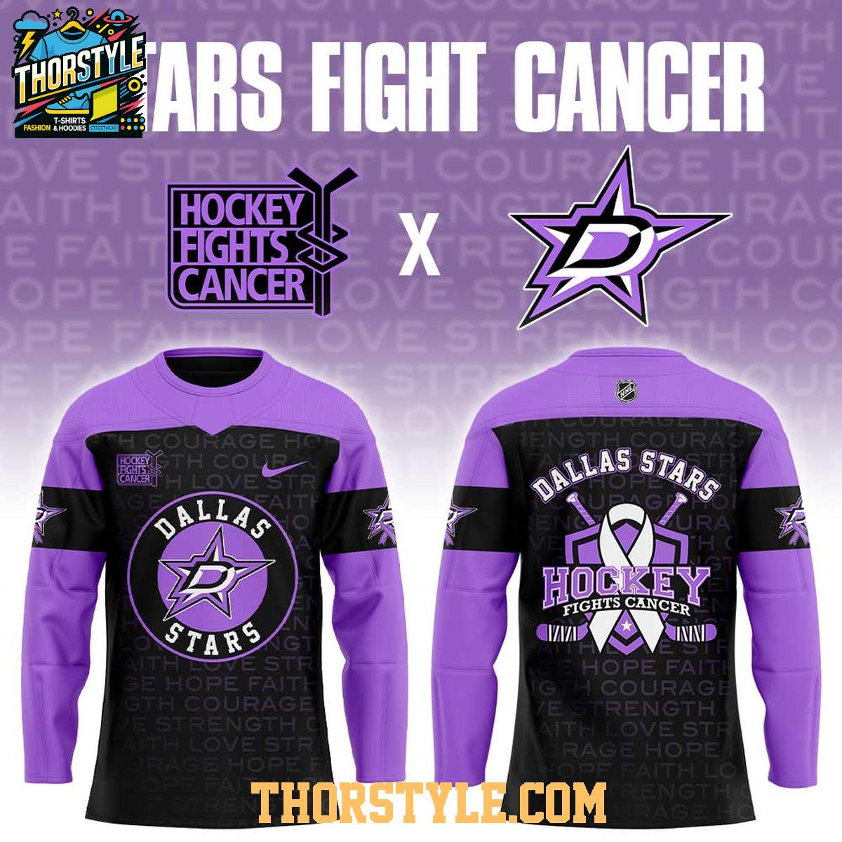 Dallas Stars Fights Cancer 2026 Night Personalized Hockey Jersey Dallas Stars Fights Cancer 2026 Night Personalized Hockey Jersey
