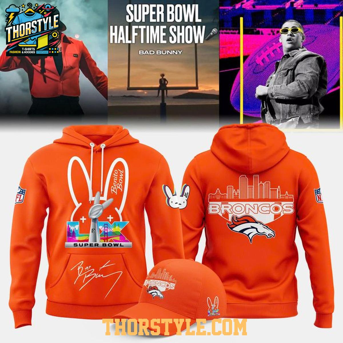 Denver Broncos Super Bowl x Bad Bunny 2026 Halftime Show Hoodie T-Shirt Denver Broncos Super Bowl x Bad Bunny 2026 Halftime Show Hoodie T-Shirt