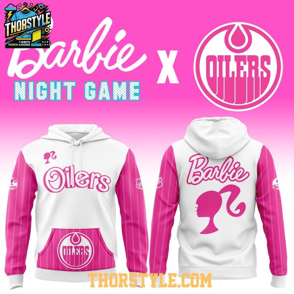 Edmonton Oilers x Barbie Pink 2026 Night Celebrate Hoodie T-Shirt