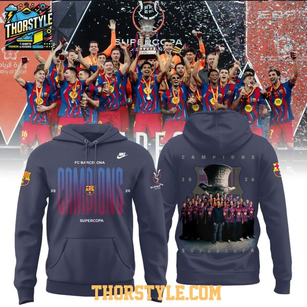 FC Barcelona Campions Supercopa 2026 The King Hoodie T-Shirt