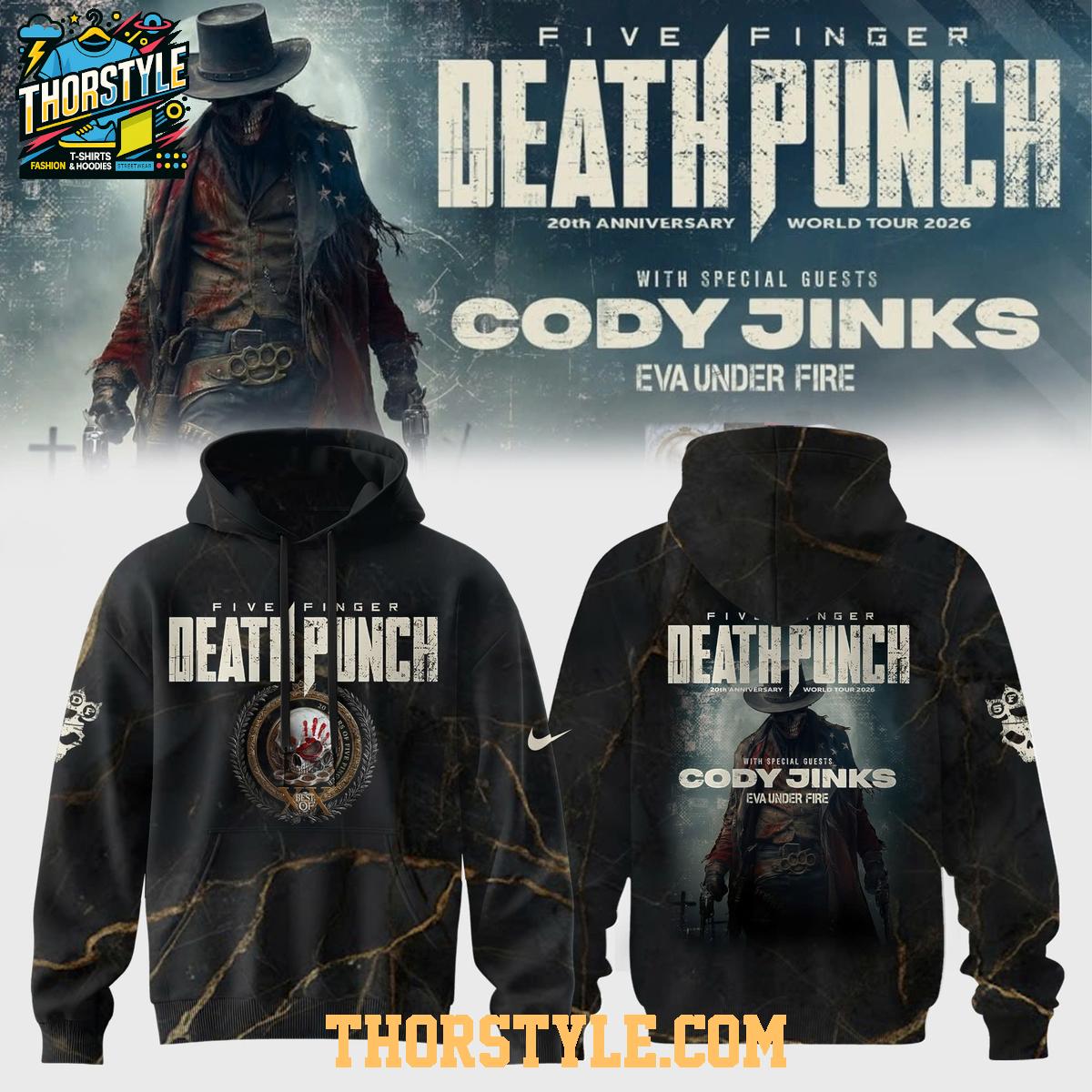 Five Finger Death Punch 20th Anniversary World Tour 2026 Hoodie Shirts Five Finger Death Punch 20th Anniversary World Tour 2026 Hoodie Shirts