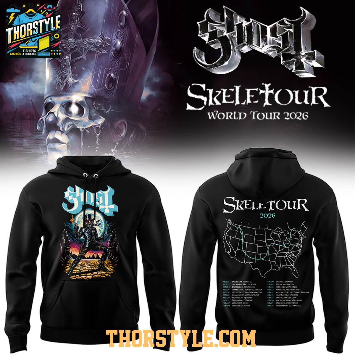 Ghost Band The Skeletour 2026 USA Journey Hoodie T-Shirt Ghost Band The Skeletour 2026 USA Journey Hoodie T-Shirt