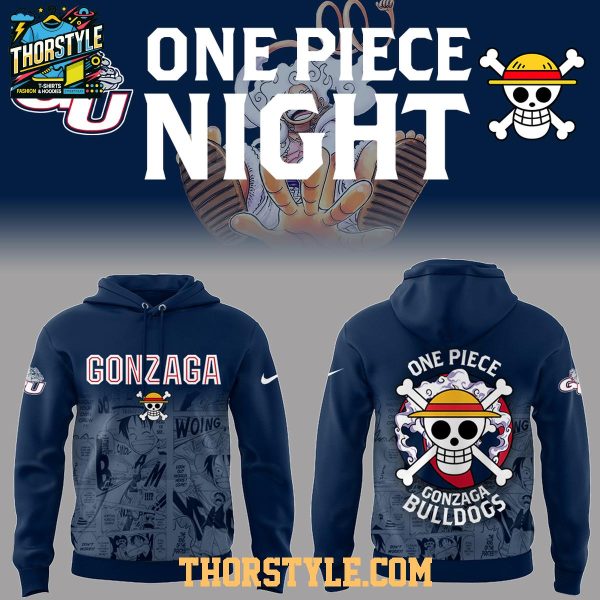 Gonzaga Bulldogs x One Piece Night 2026 Straw Hat Pirates Hoodie T-Shirt