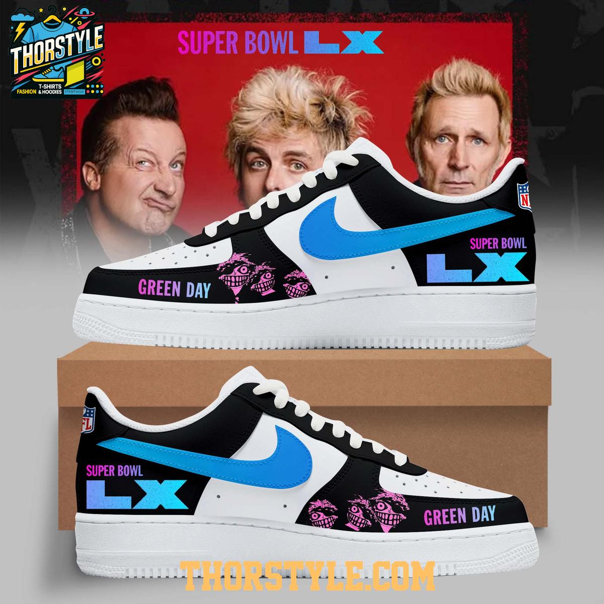 Green Day Super Bowl LX 2026 Personalized Air Force 1 Shoes Green Day Super Bowl LX 2026 Personalized Air Force 1 Shoes