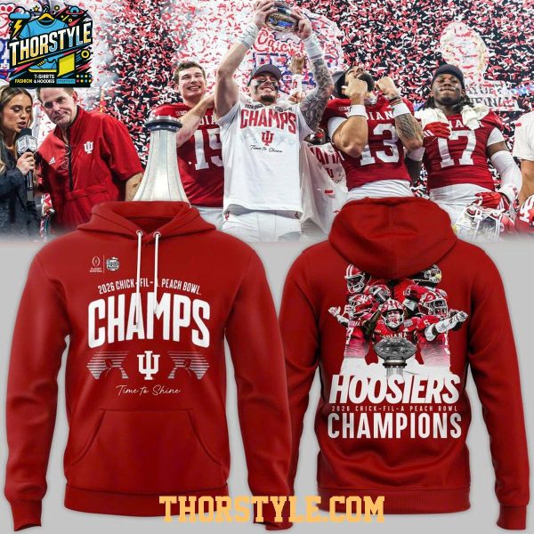 Indiana Hoosiers 2026 Chick-Fil-A Peach Bowl Football Game Champs Hoodie