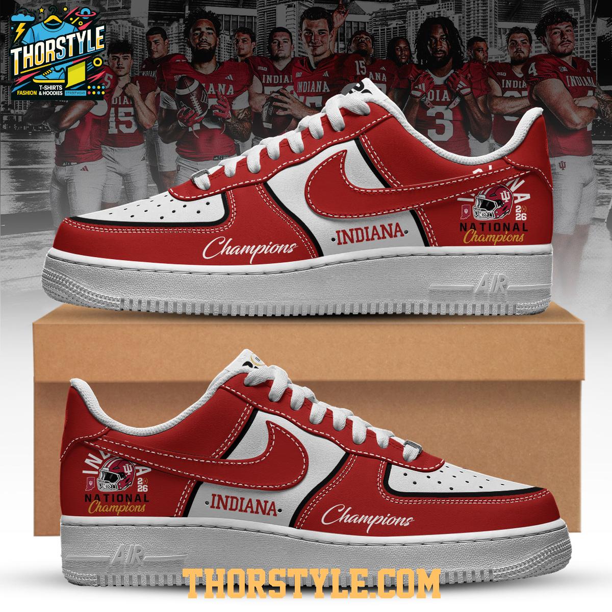 Indiana Hoosiers 2026 NCAA National Champions Air Force 1 Shoes Indiana Hoosiers 2026 NCAA National Champions Air Force 1 Shoes