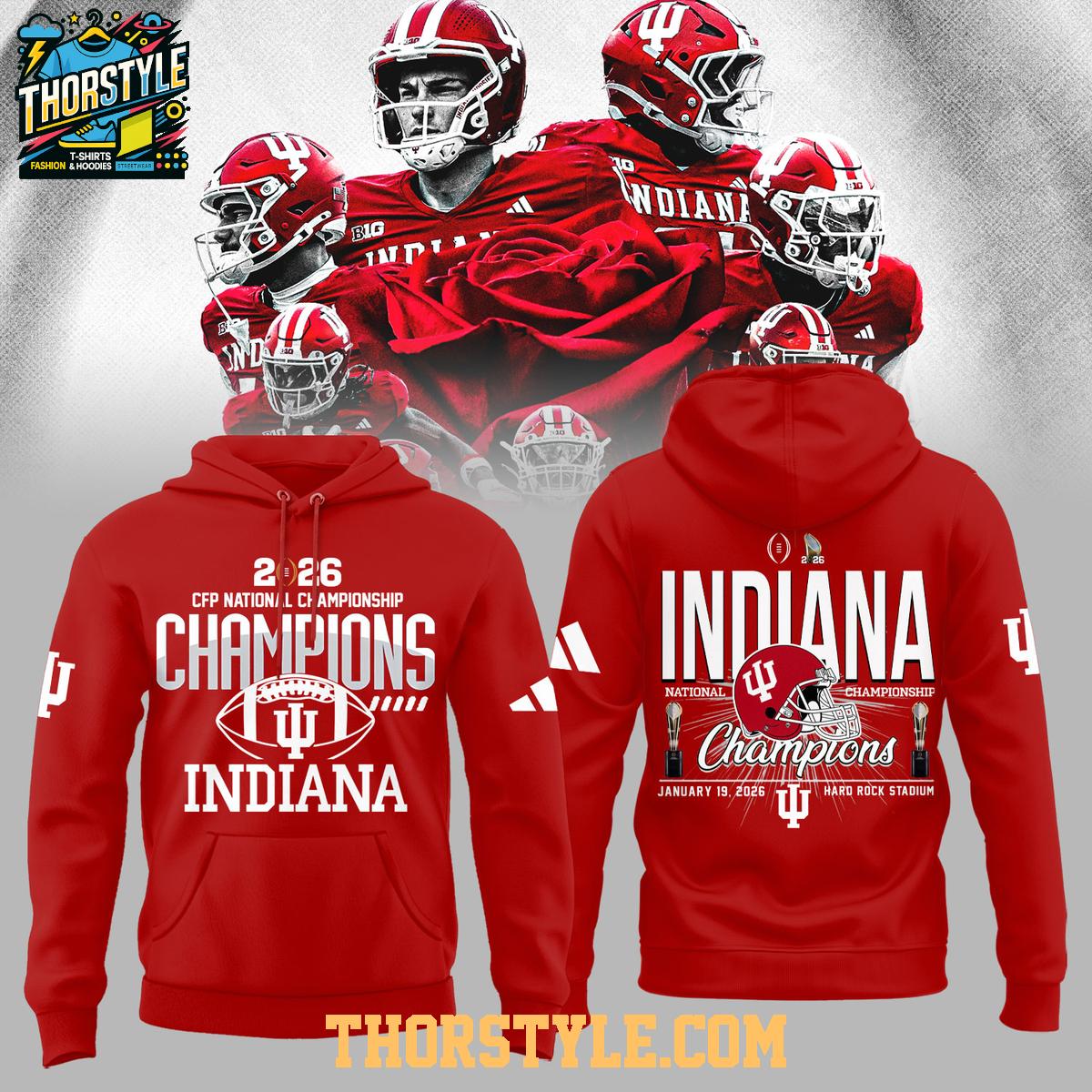 Indiana Hoosiers Football 2026 National Championship Winner Hoodie T-Shirt Indiana Hoosiers Football 2026 National Championship Winner Hoodie T-Shirt