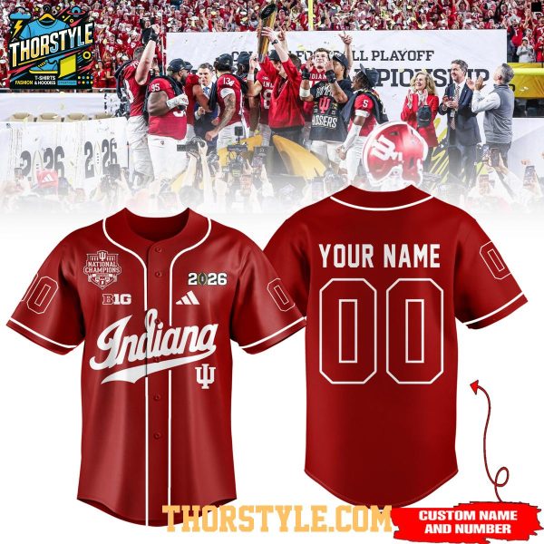 Indiana Hoosiers National Champions 2025 Personalized Baseball Jersey