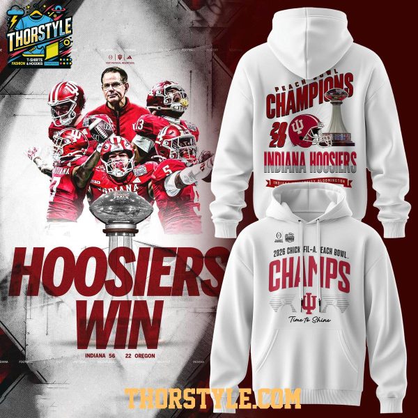 Indiana Hoosiers Peach Bowl Champions Celebration Gear 2026 Hoodie