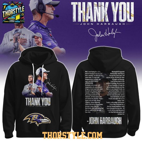 John Harbaugh Baltimore Ravens Coach 2026 Farewell Hoodie T-Shirt