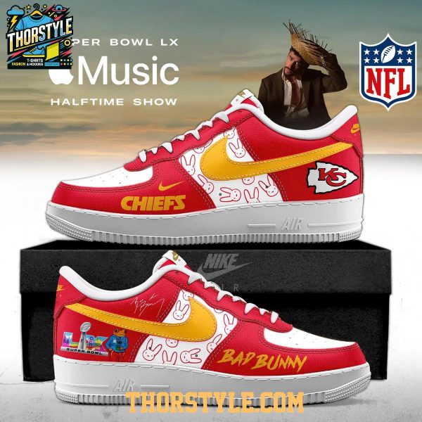 Kansas City Chiefs Bad Bunny Super Bowl 2026 Air Force 1 Shoes