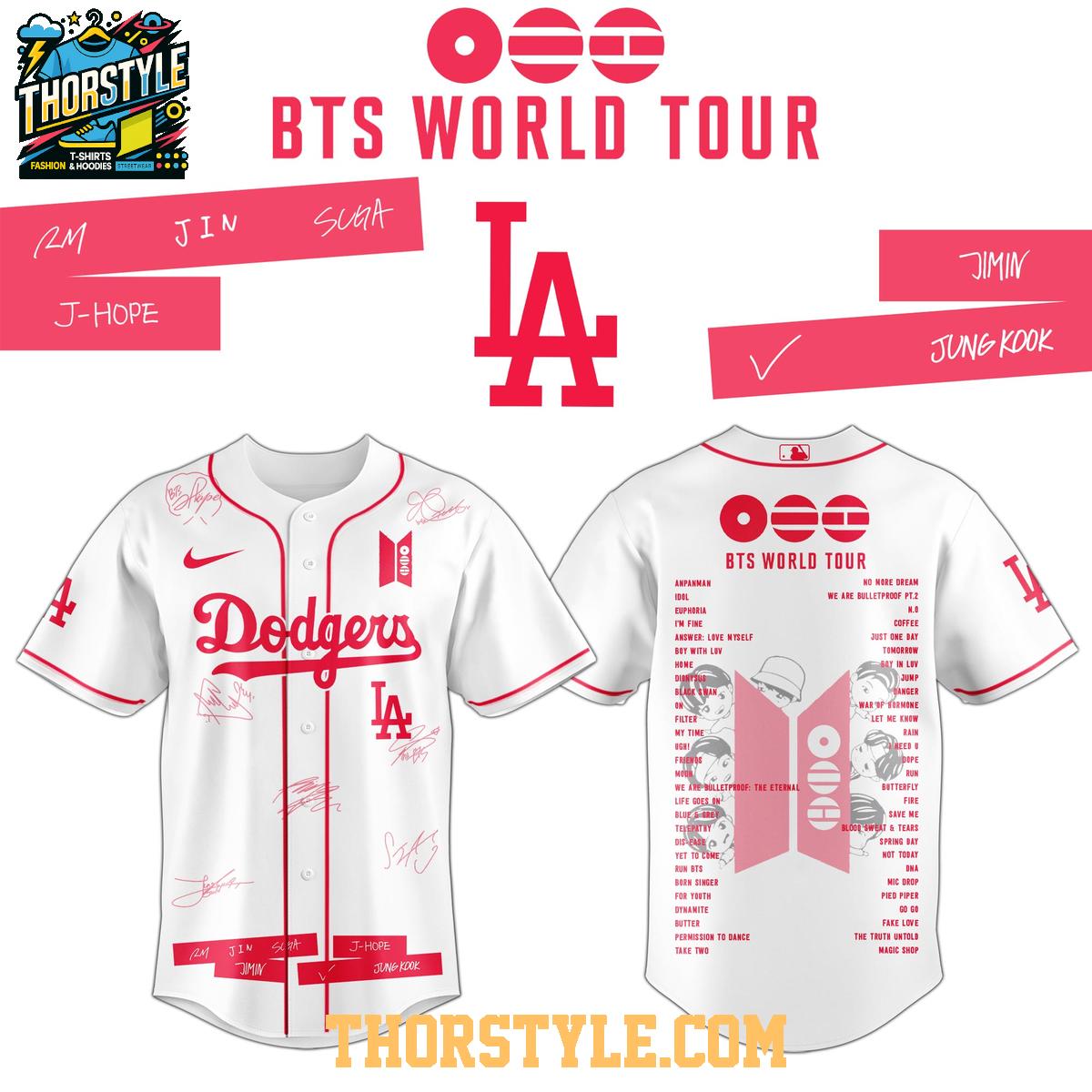 LA Dodgers x BTS Comeback World Tour 2026 Personalized Baseball Jersey LA Dodgers x BTS Comeback World Tour 2026 Personalized Baseball Jersey