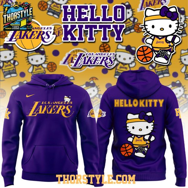 Los Angeles Lakers 2026 Hello Kitty Theme Game Night Hoodie T-Shirt