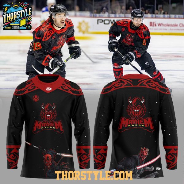 Macon Mayhem Star Wars Night 2026 Dark Side Personalized Hockey Jersey