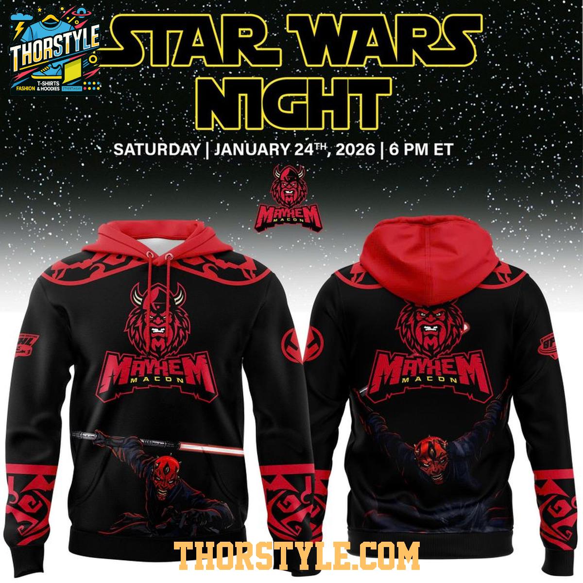 Macon Mayhem Star Wars Night Join Dark Side 2026 Hoodie Macon Mayhem Star Wars Night Join Dark Side 2026 Hoodie