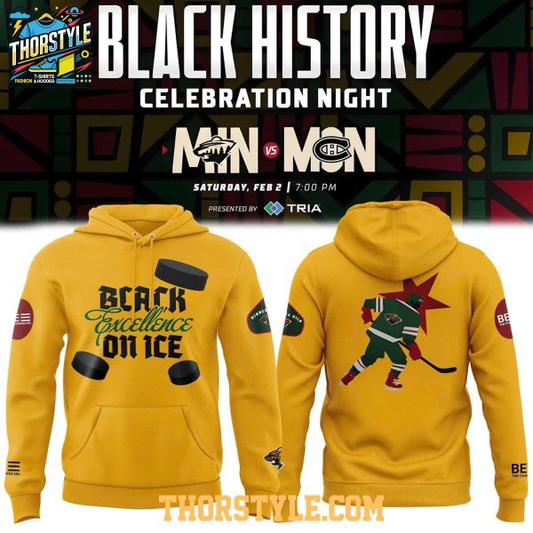 Minnesota Wild Black History Night 2026 Black Excellence On Ice Hoodie T-Shirt