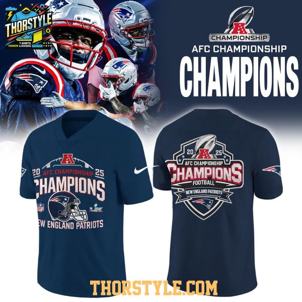 New England Patriots AFC Champions 2026 Celebration Football Jersey