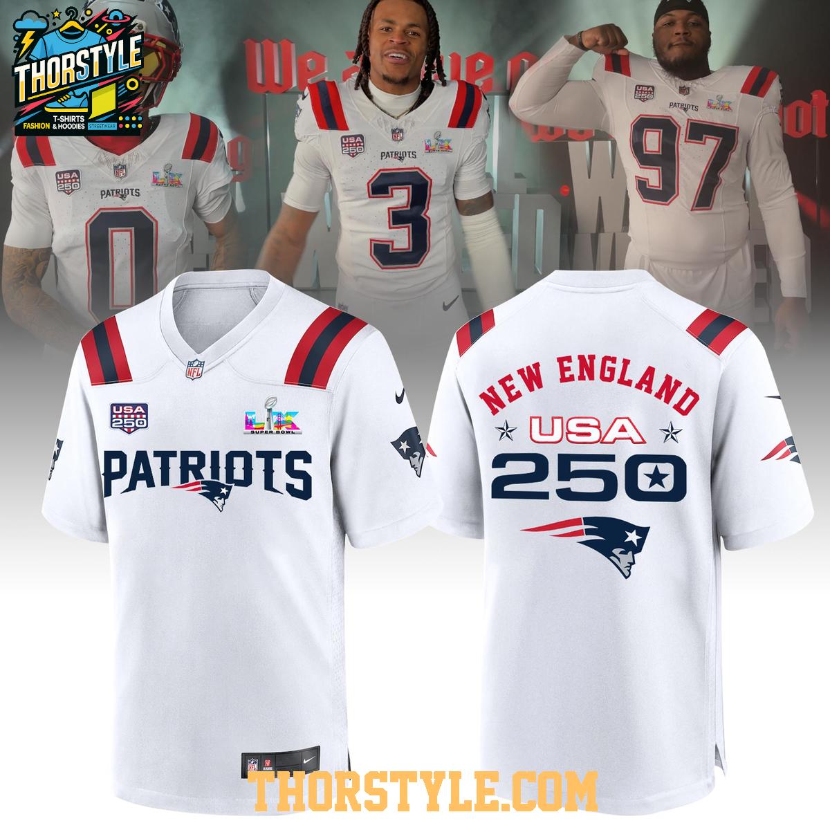New England Patriots x USA 250 Years Celebration 2026 Football Jersey New England Patriots x USA 250 Years Celebration 2026 Football Jersey