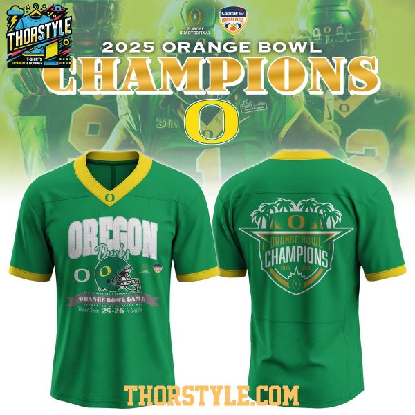 Oregon Ducks Orange Bowl Champions 2026 Personalized Football Jersey