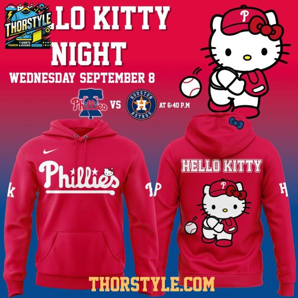 Philadelphia Phillies Hello Kitty Night 2026 All Red Hoodie T-Shirt