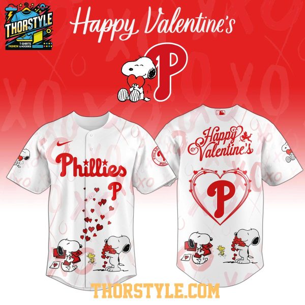 Philadelphia Phillies Peanuts Happy Valentine’s Day 2026 Personalized Baseball Jersey