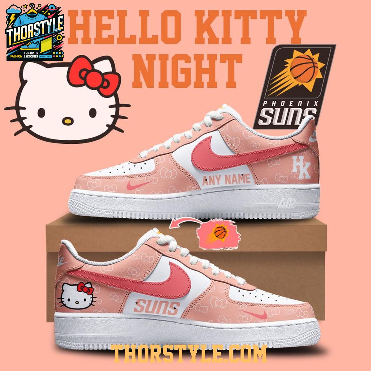 Phoenix Suns Hello Kitty Night 2026 Personalized Air Force 1 Shoes Phoenix Suns Hello Kitty Night 2026 Personalized Air Force 1 Shoes