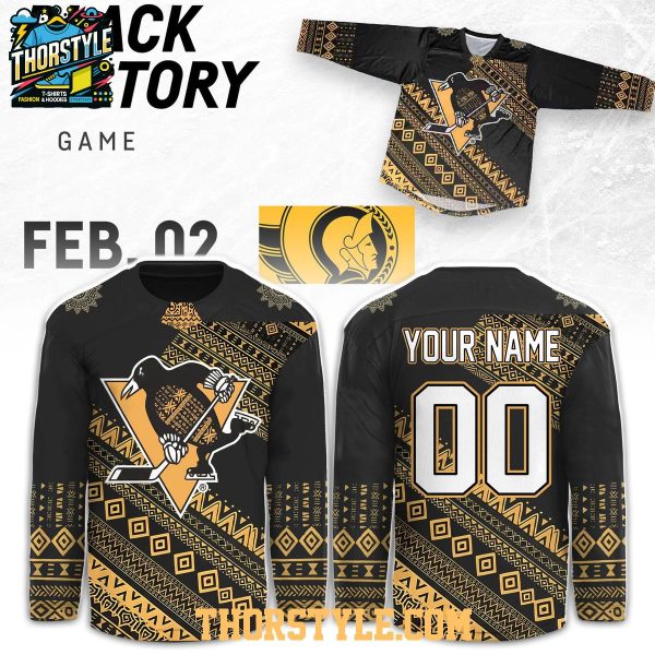 Pittsburgh Penguins Black History Month 2026 Personalized Hockey Jersey