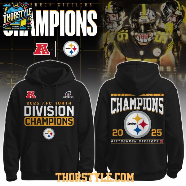 Pittsburgh Steelers AFC North Champions 2025 Cheers Hoodie T-Shirt