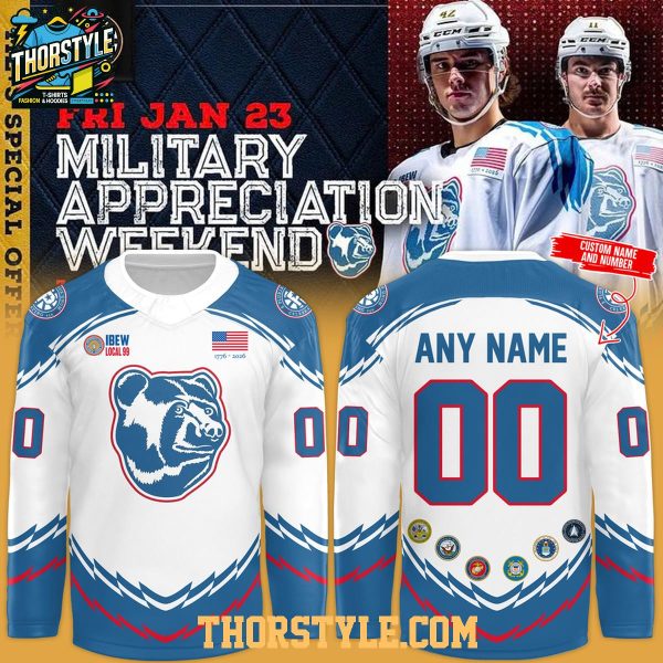 Providence Bruins Military Appreciation 2026 Night Personalized Hockey Jersey