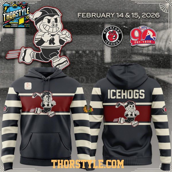 Rockford IceHogs Retro Night 1936-2026 Celebarte 90 Season Hoodie Shirt