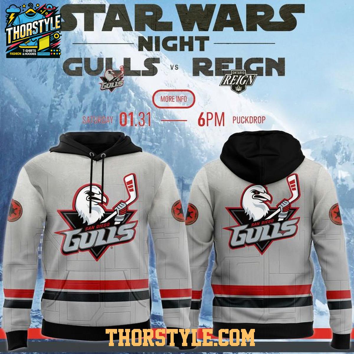 San Diego Gulls 2026 Star Wars Night New Era Hoodie T-Shirt San Diego Gulls 2026 Star Wars Night New Era Hoodie T-Shirt