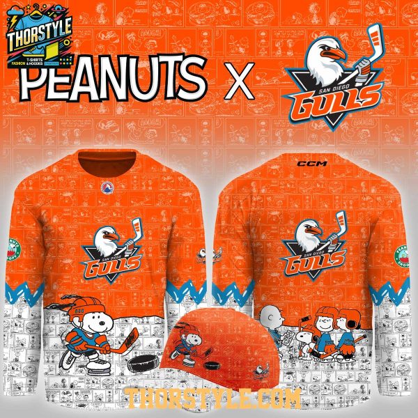 San Diego Gulls Peanuts Night Personalized 2026 Hockey Jersey