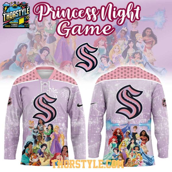 Seattle Kraken Disney Princess Game Night 2026 Personalized Hockey Jersey