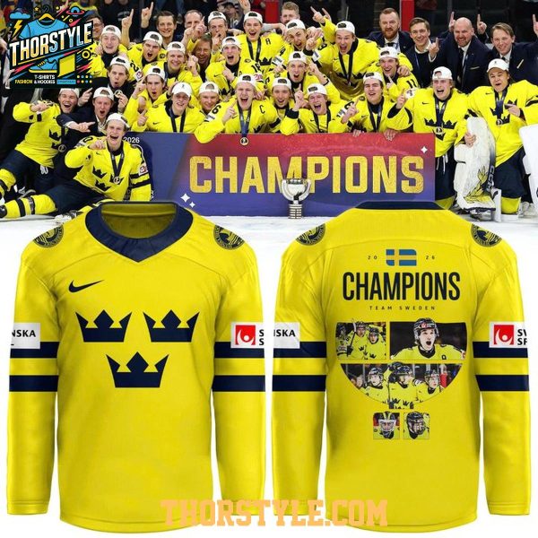 Tre Kronor 2026 IIHF World Junior Champions Personalized Hockey Jersey