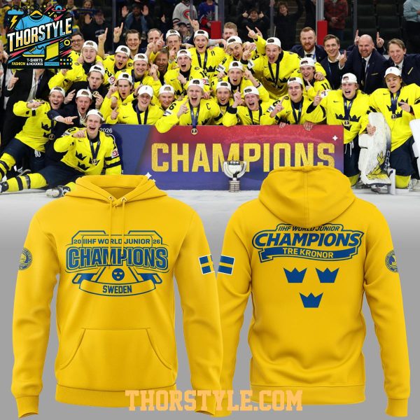 Tre Kronor 2026 Junior-VM Ishockey Champions Mastare Hoodie T-Shirt