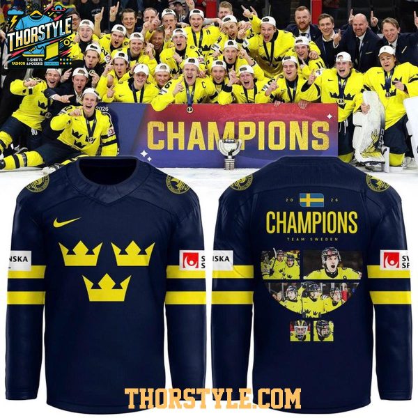 Tre Kronor World Junior Champs 2026 IIHF Personalized Hockey Jersey