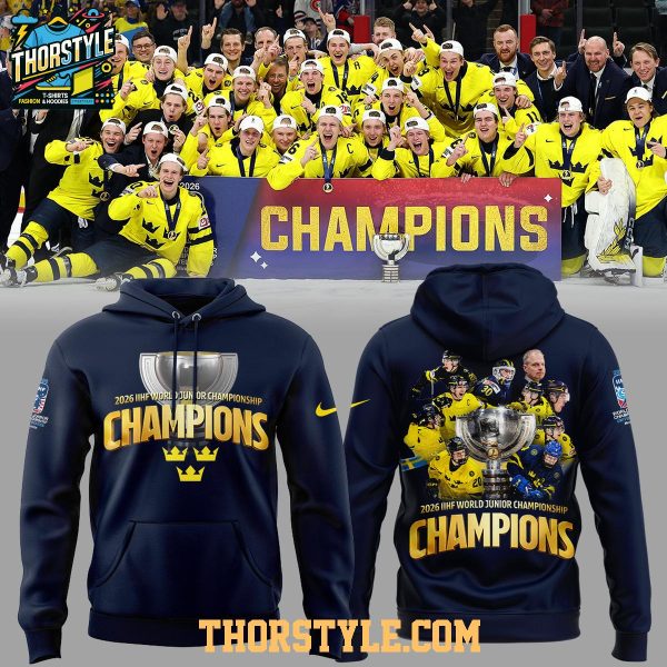Tre Kronor World Junior Hockey IIHF Champions 2026 Hoodie T-Shirt