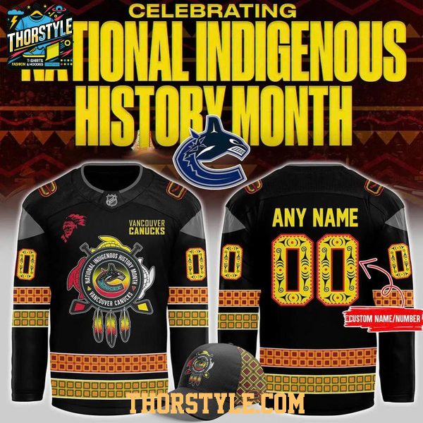 Vancouver Canucks National Indigenous History Month 2026 Personalized Hockey Jersey